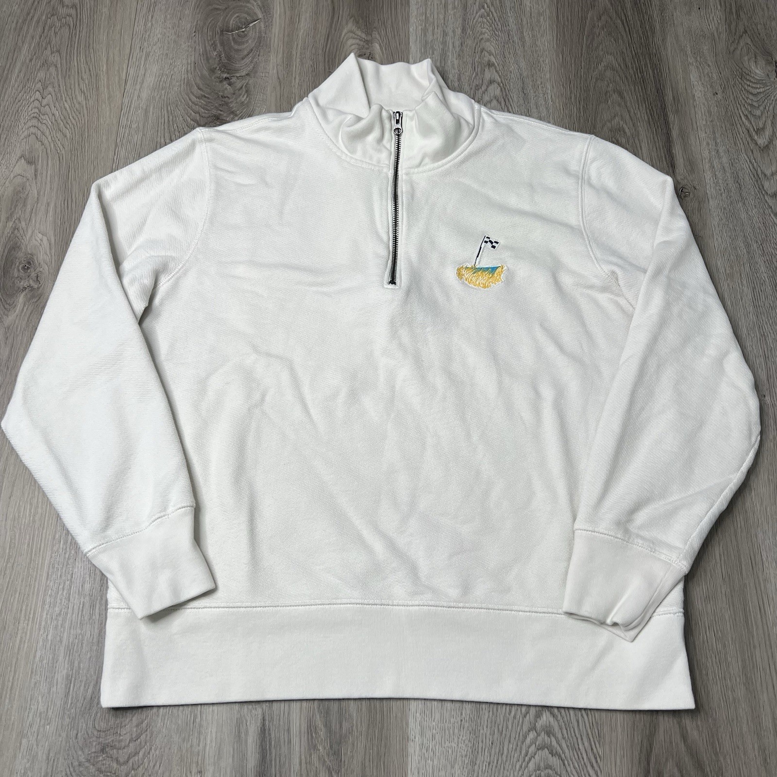 Standard Rec French Terry 1/4 Zip Pullover Mens Size Large Ivory Eastward HO 
