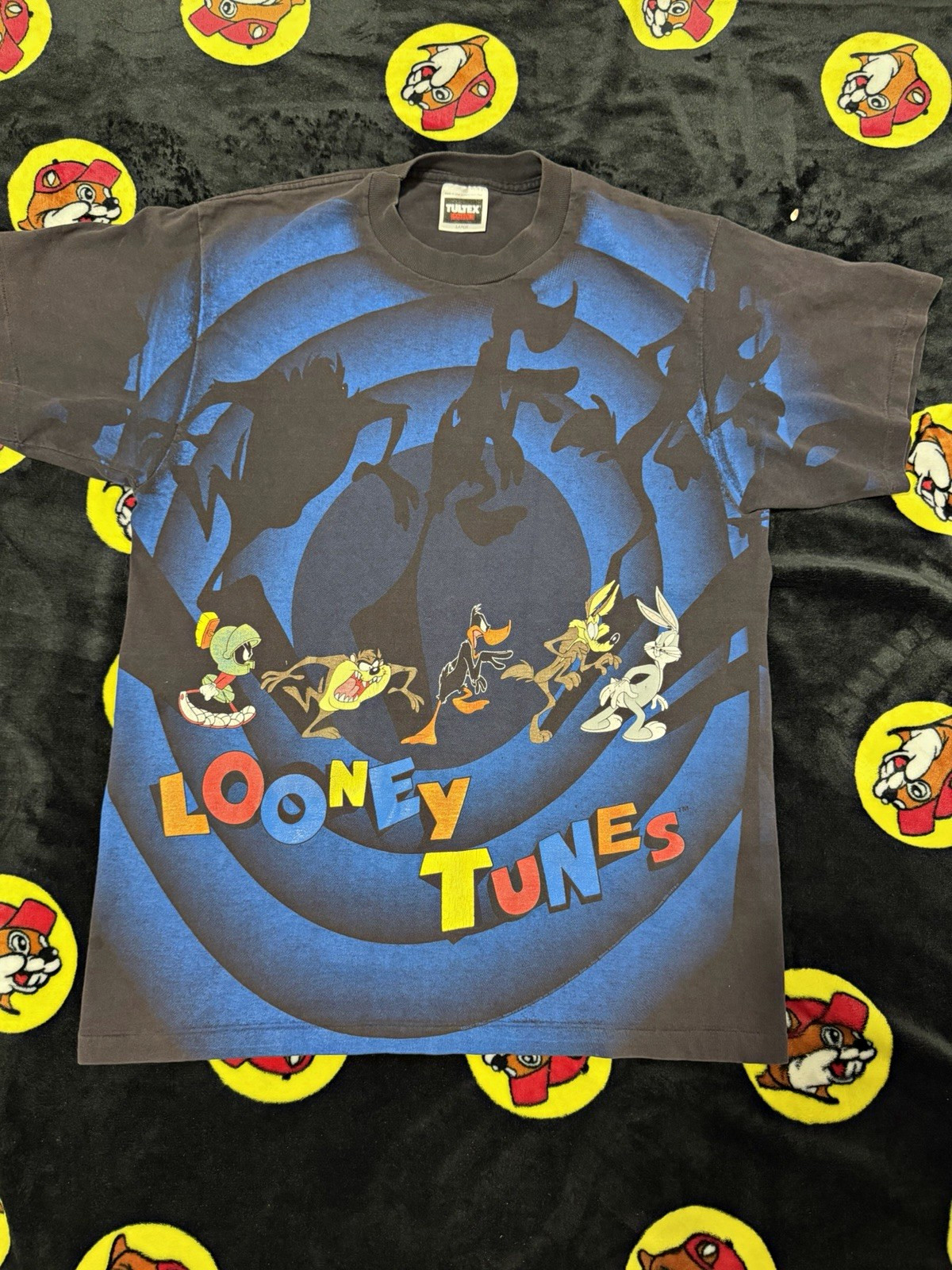 Vintage90sTultex Men\'s L Gray/Blue Looney Tunes Bugs Bunny Daffy Duck Taz