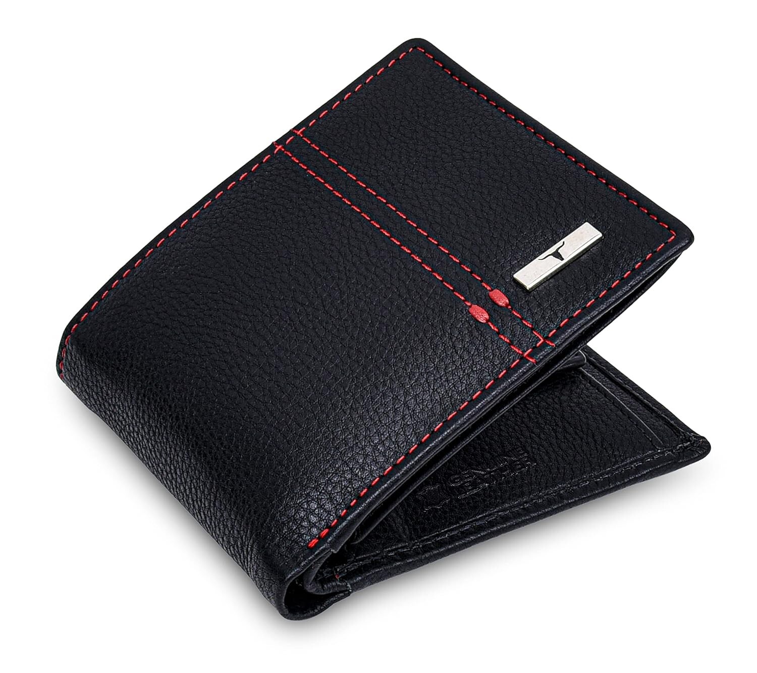 New  Black/Red  Bi-Fold Leather Men\'s Wallet RFID Protection Gift Item