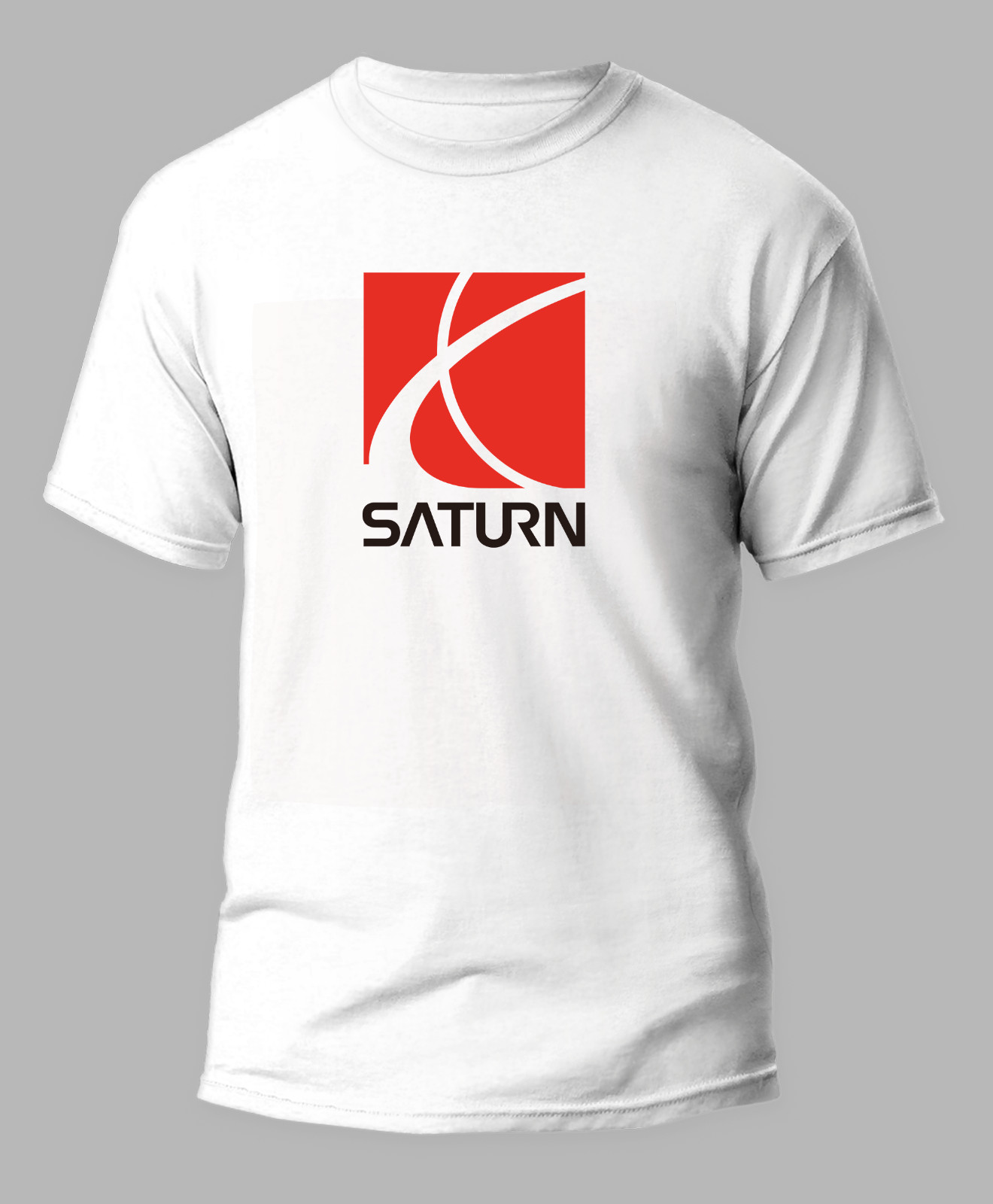 Saturn Vintage Car Logo White 50/50 T-Shirt - Sizes S-XL