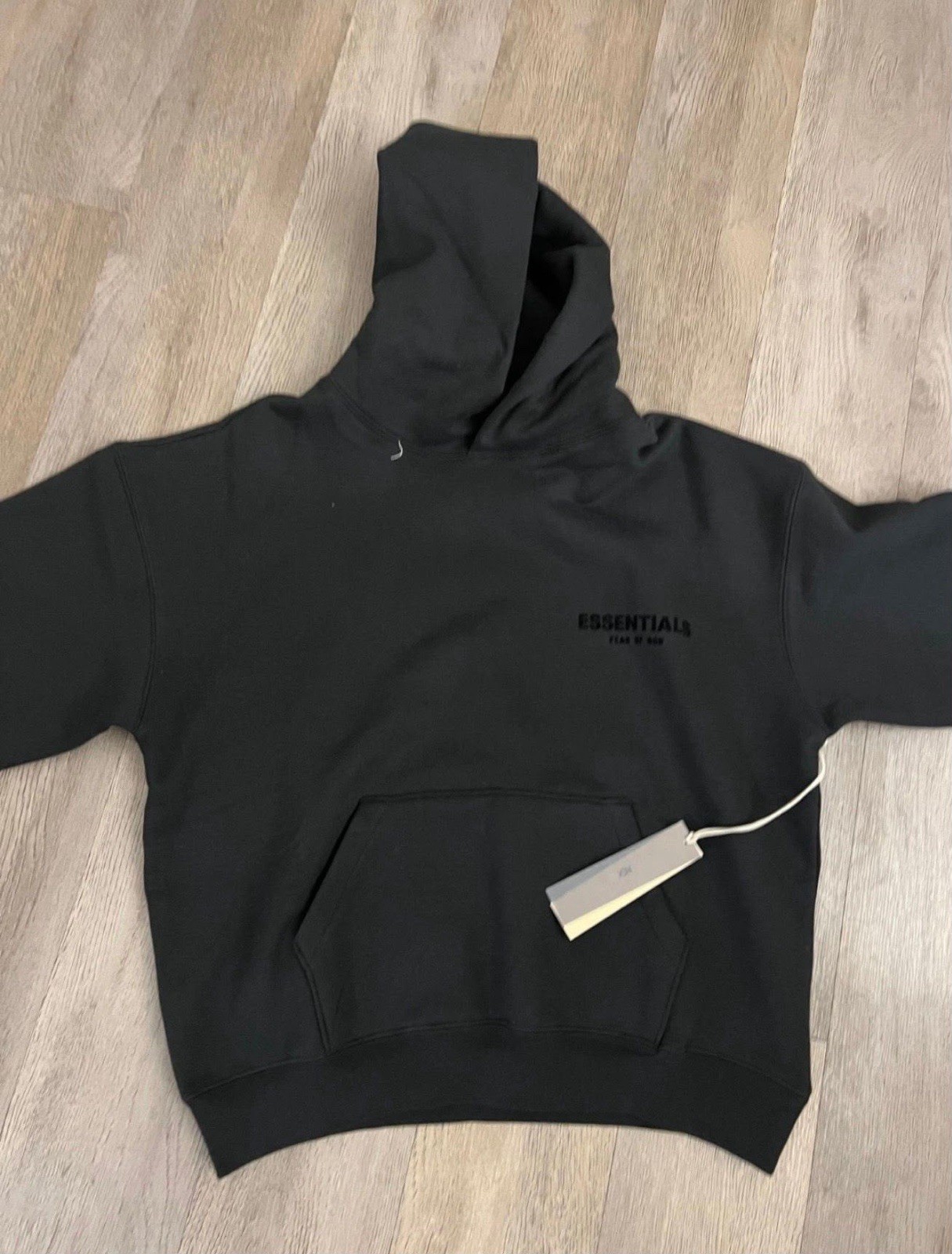 Fear of God Essentials Men’s S Black Pullover Hoodie Cotton Fleece Logo allsizes