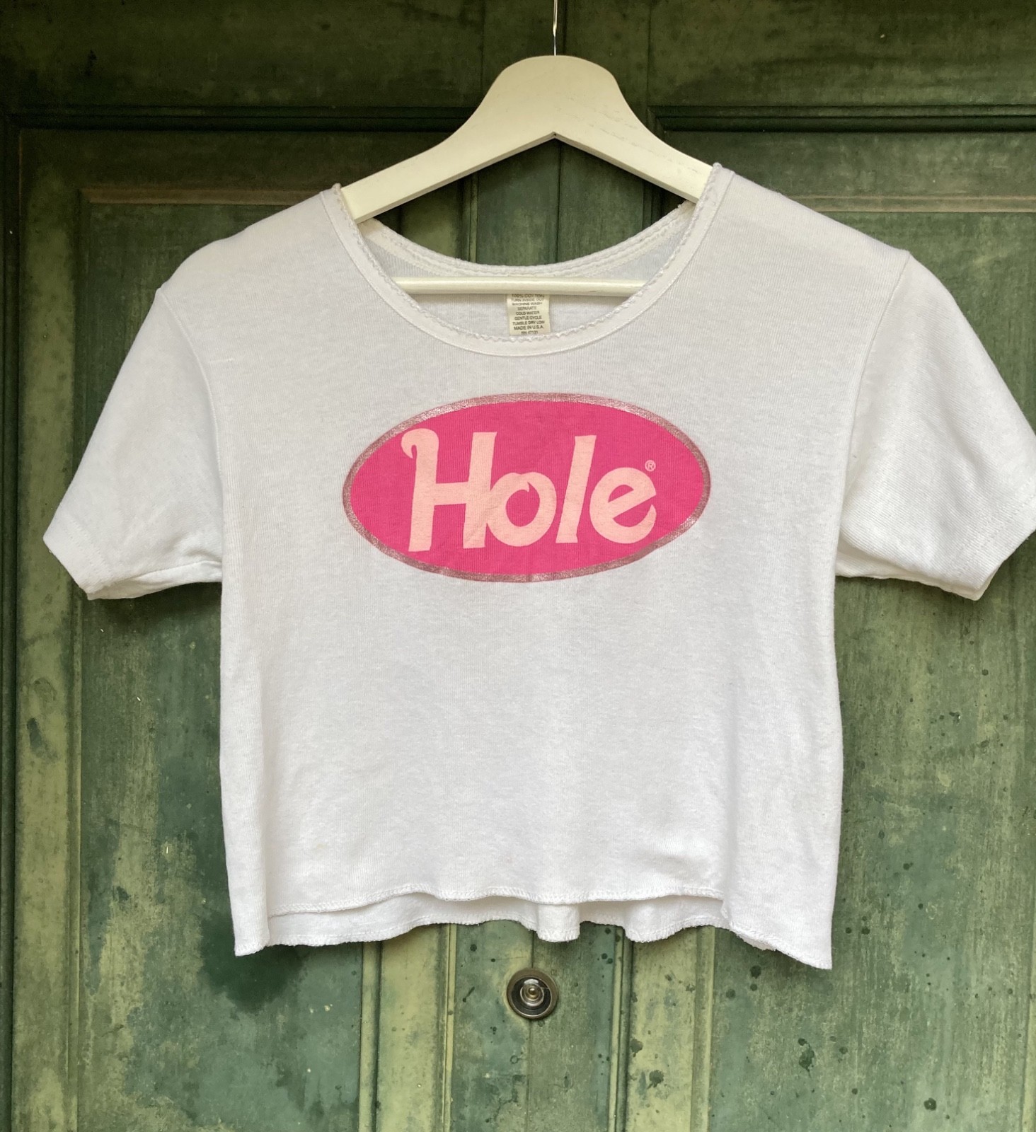 Vintage 1994 HOLE Band T-Shirt - Courtney Love Barbie Logo Baby Tee - Made in US