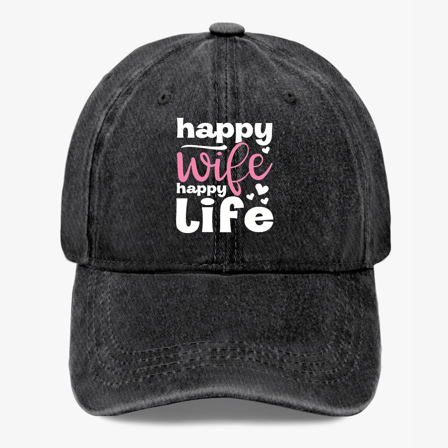 Happy Wife Happy Life Hat Funny Marriage Saying Baseball Cap