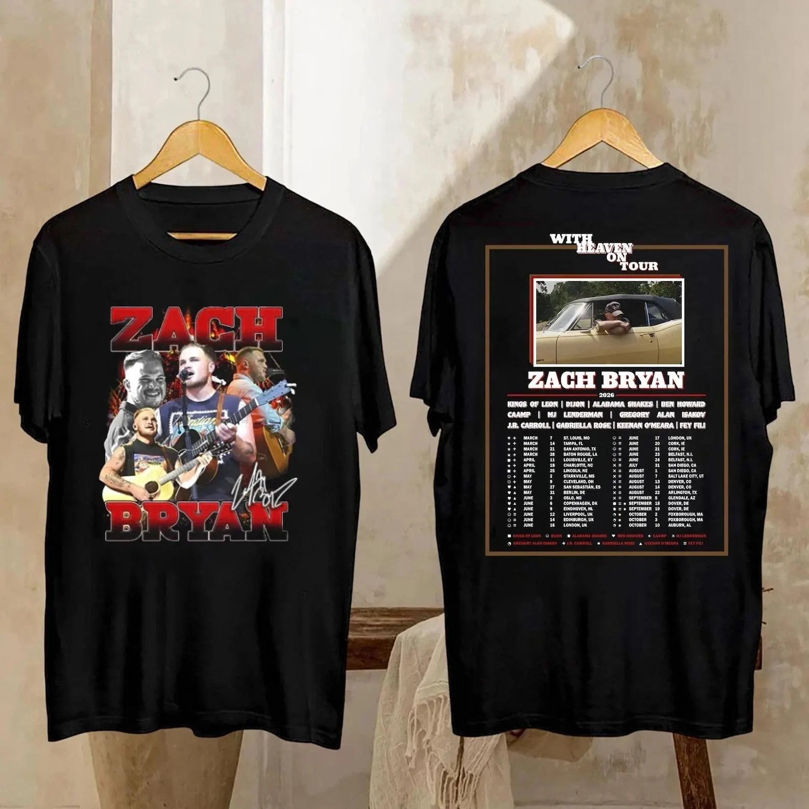 NEW Zach Bryan With Heaven On Tour 2026 Graphic Unisex T-Shirt S-5XL