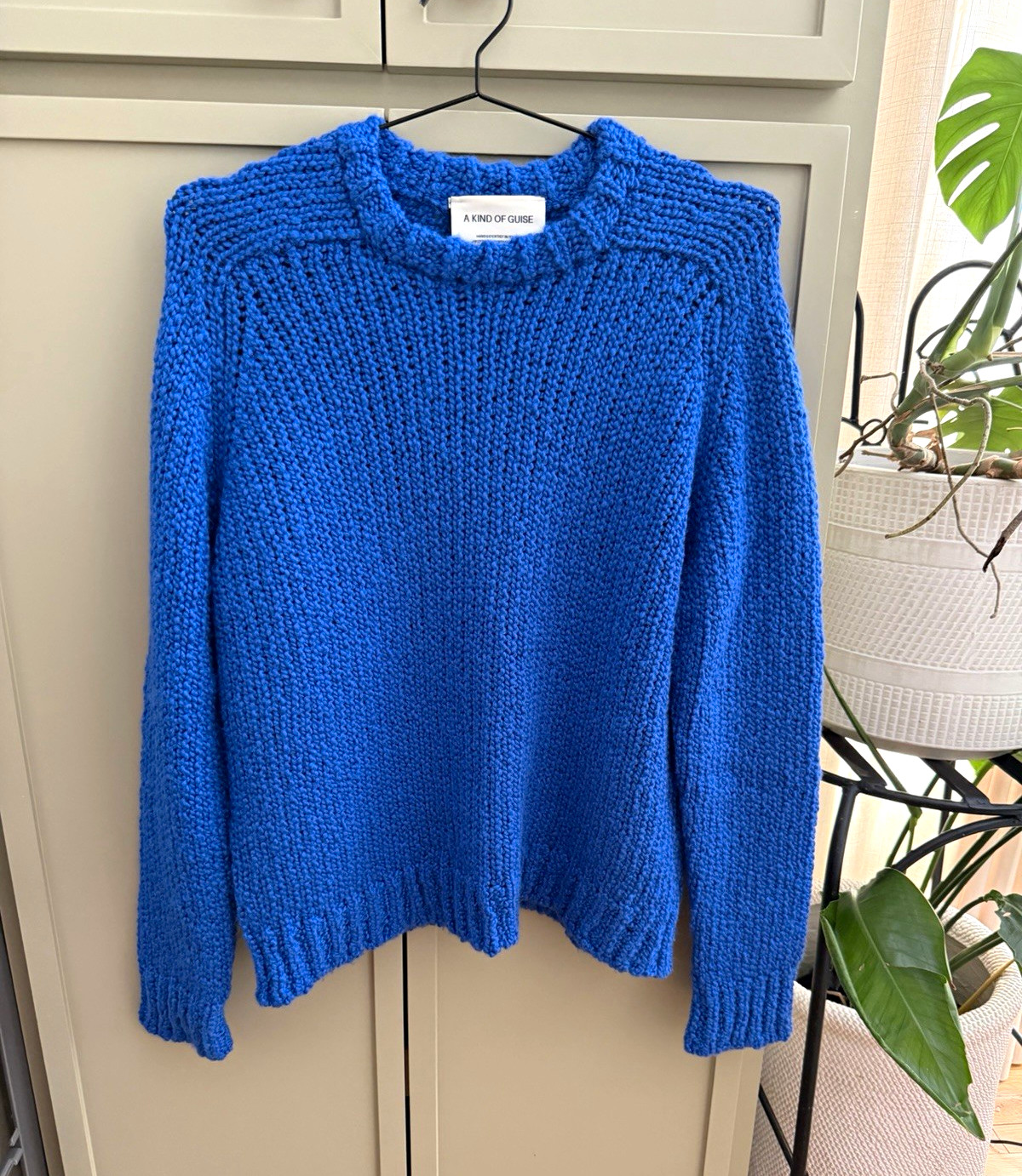 A Kind of Guise Blue Chunky Knit Crewneck Pullover Sweater Alpaca Wool M