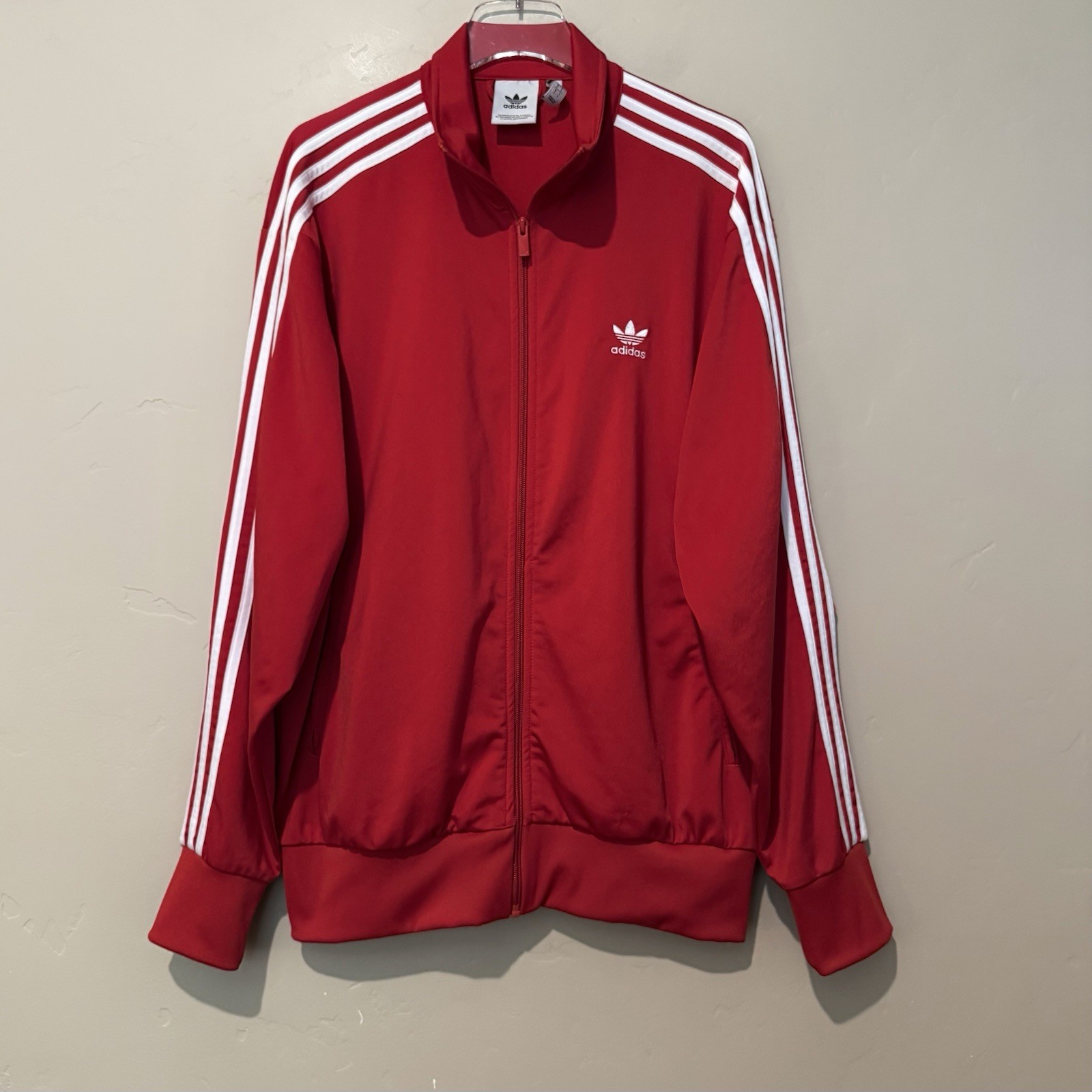 Adidas Orginals Adicolor Classics SST Track Jacket Mens L Red White Trefoil