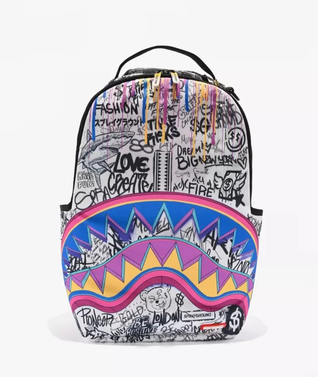 Sprayground MEAN MONEY COLLAGE Backpack🔥New Black Large Bookbag School Bag