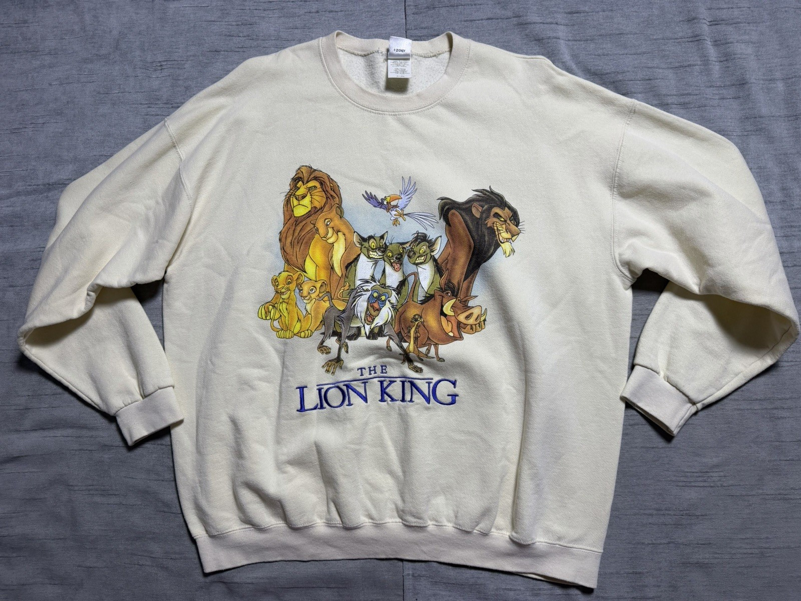 Vintage Disney Lion King Sweatshirt Mufasa Scar Timon Pumba Simba Size 2XL
