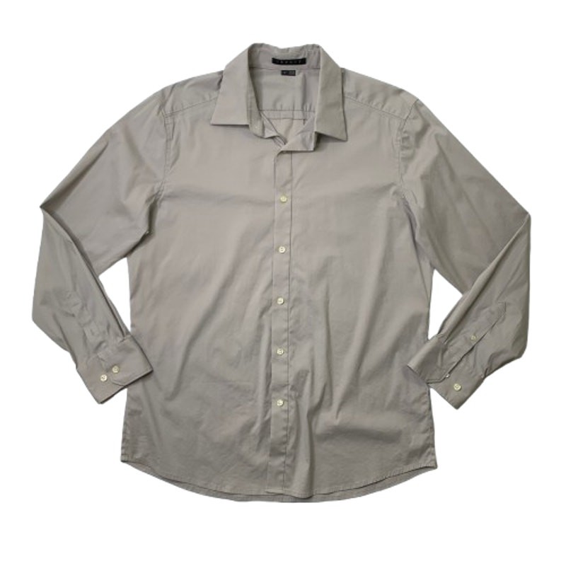 Vintage Theory Shirt Mens L Large Dusty Gray Cotton Blend Stretch Long Sleeve