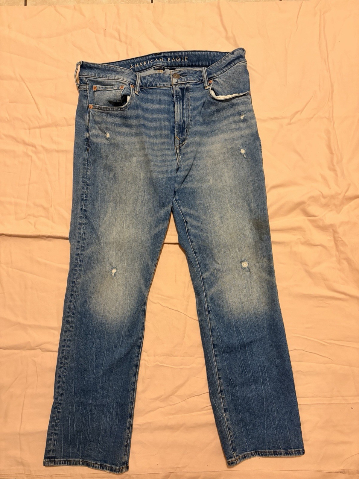 American Eagle Women\'s Dark Wash Blue Denim Bootcut Jeans Airflex Cotton 33 X 30