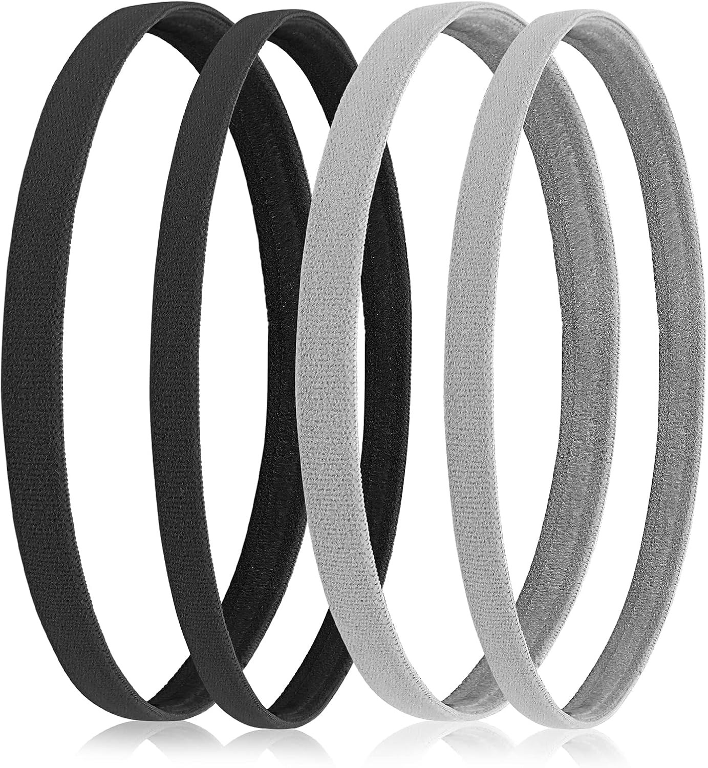 Sibba 4 Pieces Athletic Sports Headband Elastic Thin Hair Bands multi-color 