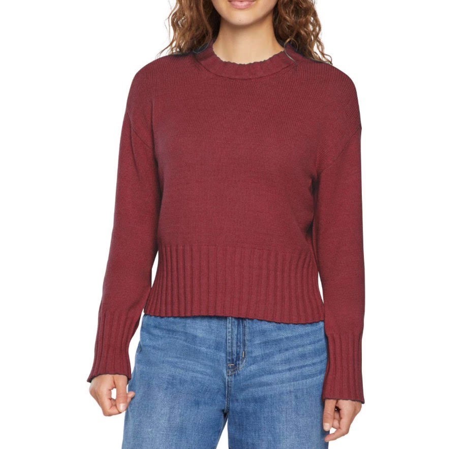 NEW Gap Crewneck Sweater WOMENS Burgundy Red Pullover SIZE MEDIUM