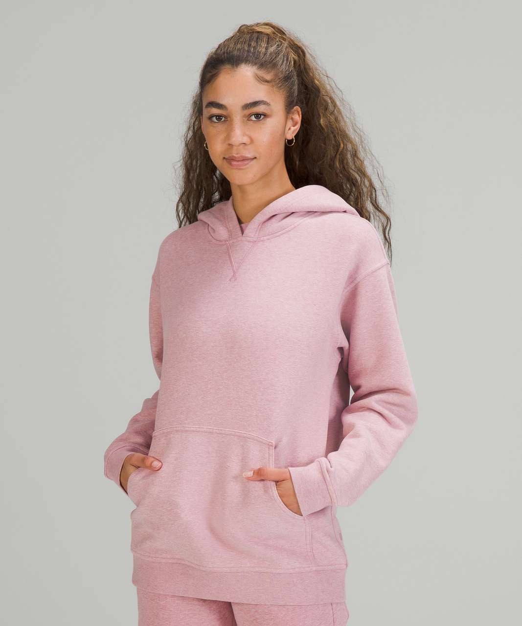 NWT LULULEMON All Yours Fleece Hoodie Sweatshirt ~ Heathered Pink Taupe ~ Size 8