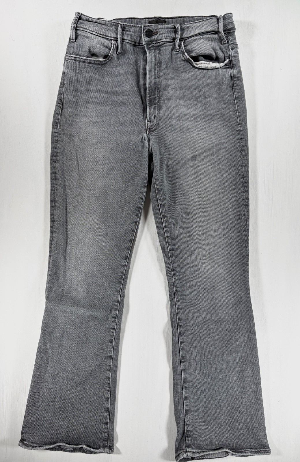 Mother “The Hustler Ankle” Grey Bootcut Jeans