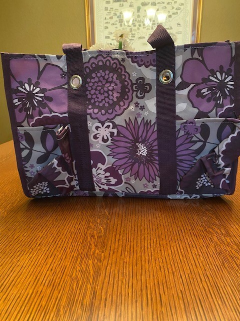 Thirty One Organizing Utility tote 31  Bag Plum Awesome Blossom