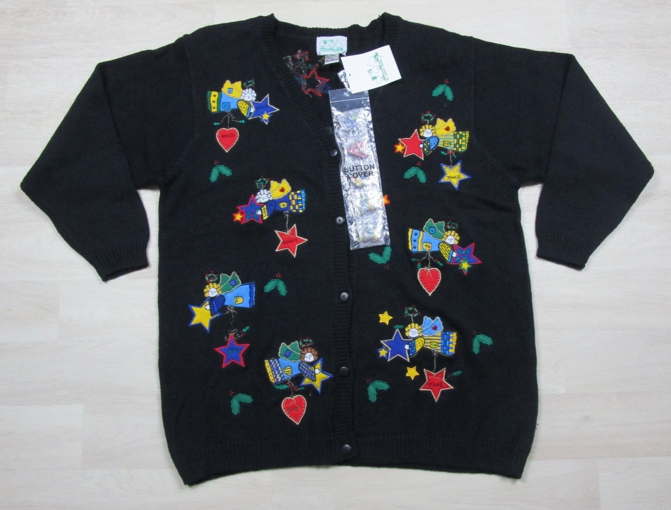 NWT Vintage Y2K Quacker Factory Cardigan Sweater Women\'s (XL) Angels NEW