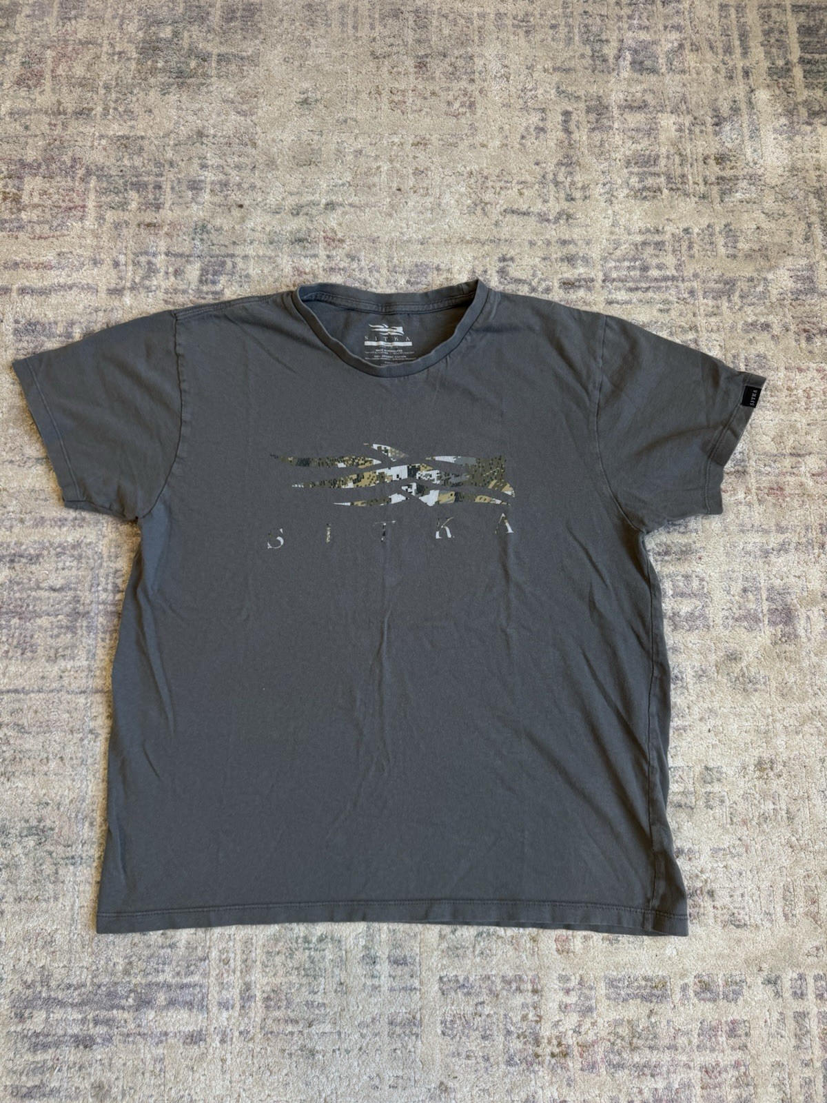 Sitka Icon Optifade T Shirt Mens Size Large Gray Camo Logo Short Sleeve Hunting