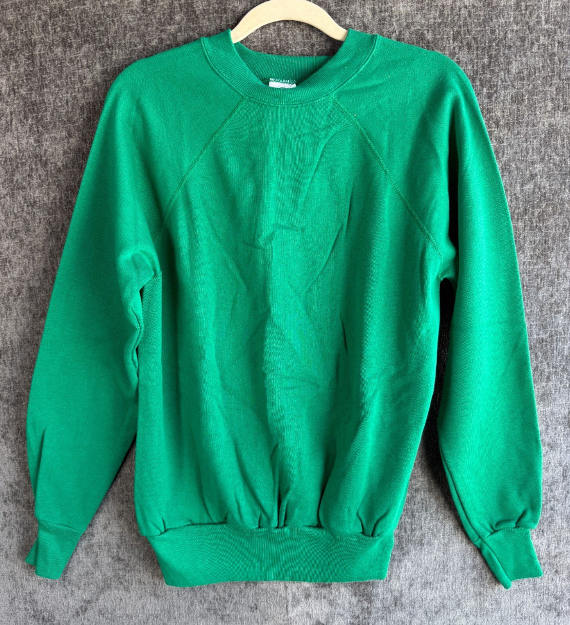 Vintage 80s Pannill Sweatshirt Mens Large Green Blank Crewneck Raglan USA