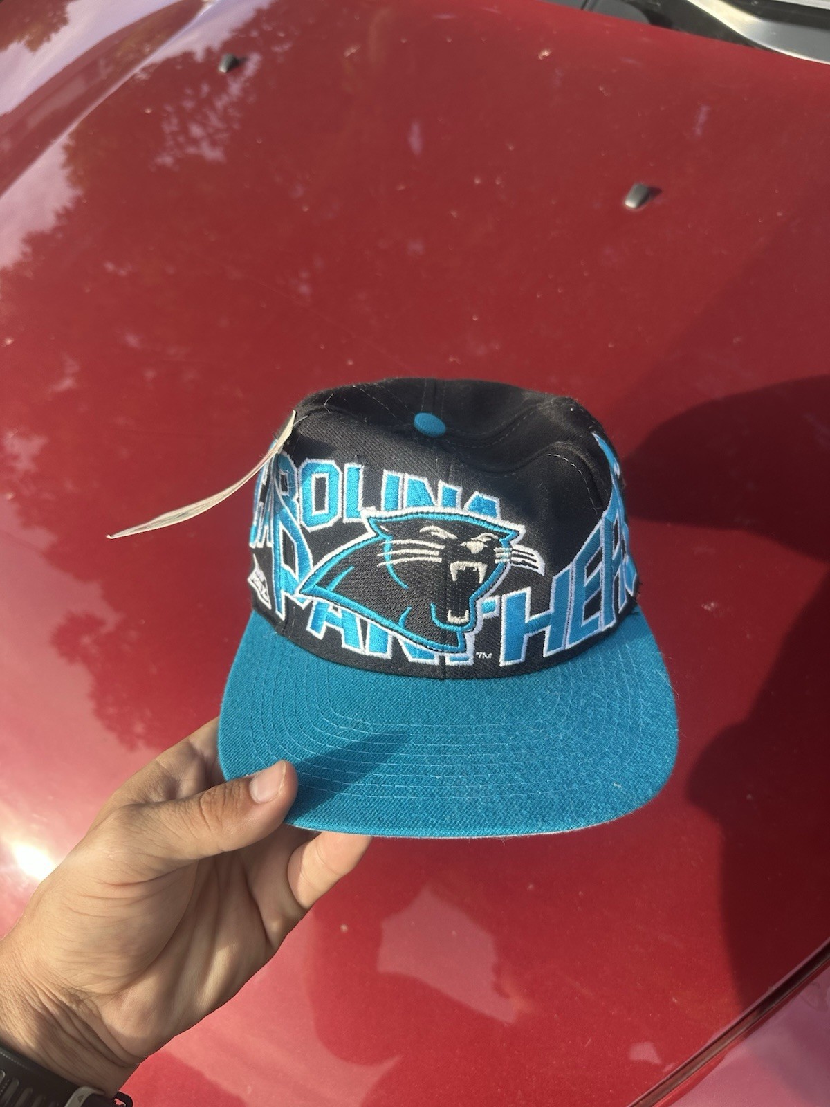 READ DESC. Vintage Carolina Panthers Apex One Snapback Hat BlackBlue NFL 90s Hat