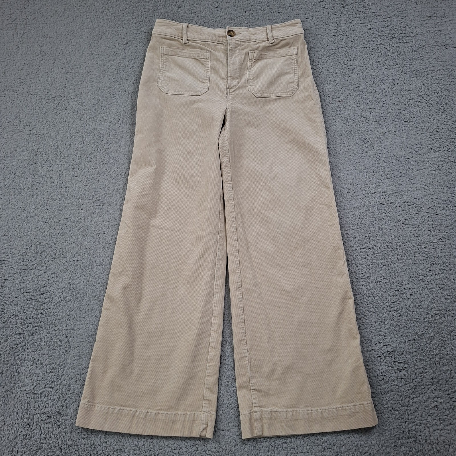 LOFT The Palmer Wide Leg Pants Corduroy Khaki Women\'s Size 6 Office School