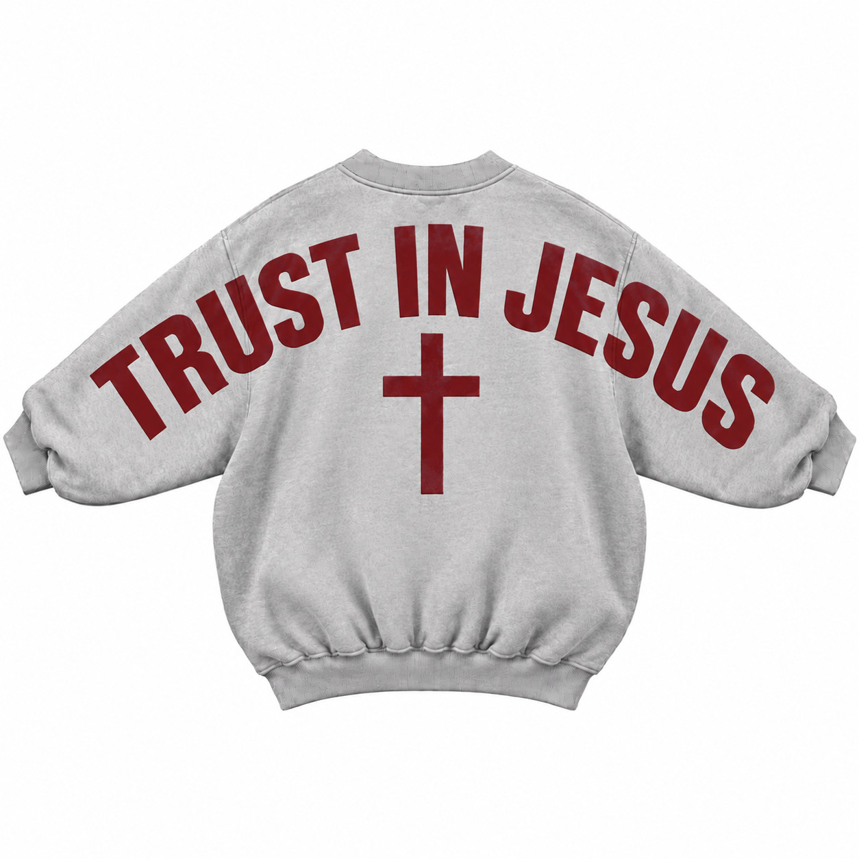 Trust in Jesus Sweatshirt, Christian Cross Shoulder Print, Faith Cross Graphic