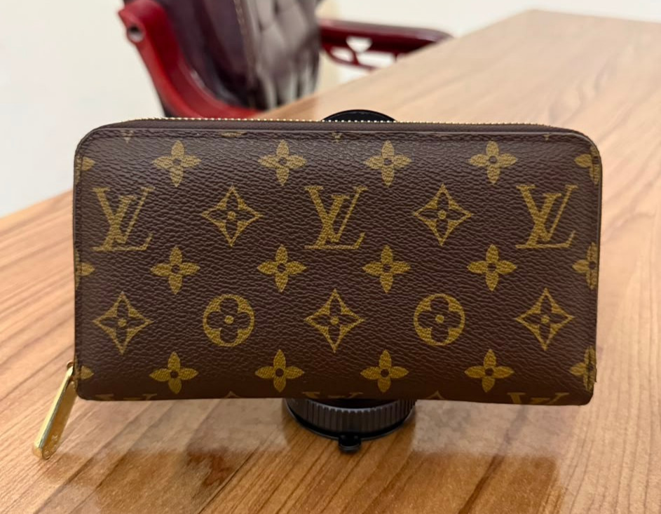 EGA Louis Vuitton Monogram Zippy Zip Around Long Wallet Purse Brown/6CG1894