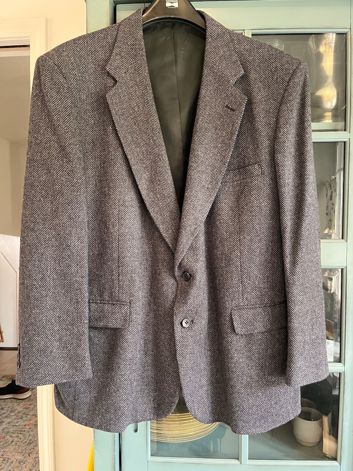 Towncraft Men\'s 46R Herringbone Wool Blend Sport Coat Blazer