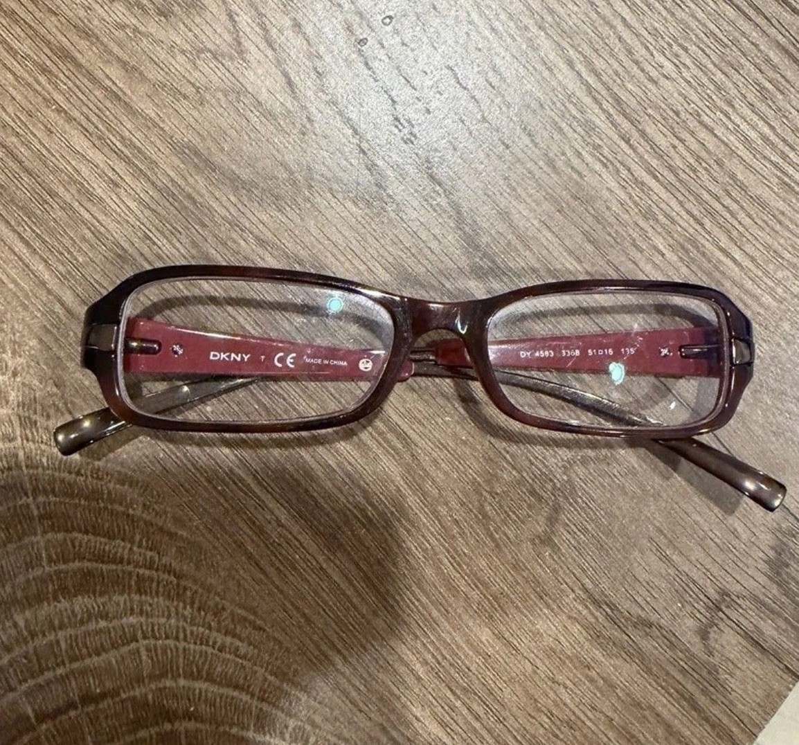 DKNY Eyeglasses Cat Eye Red Burgundy Brown Tortoise Bronze DY4583 3368 51 16 135