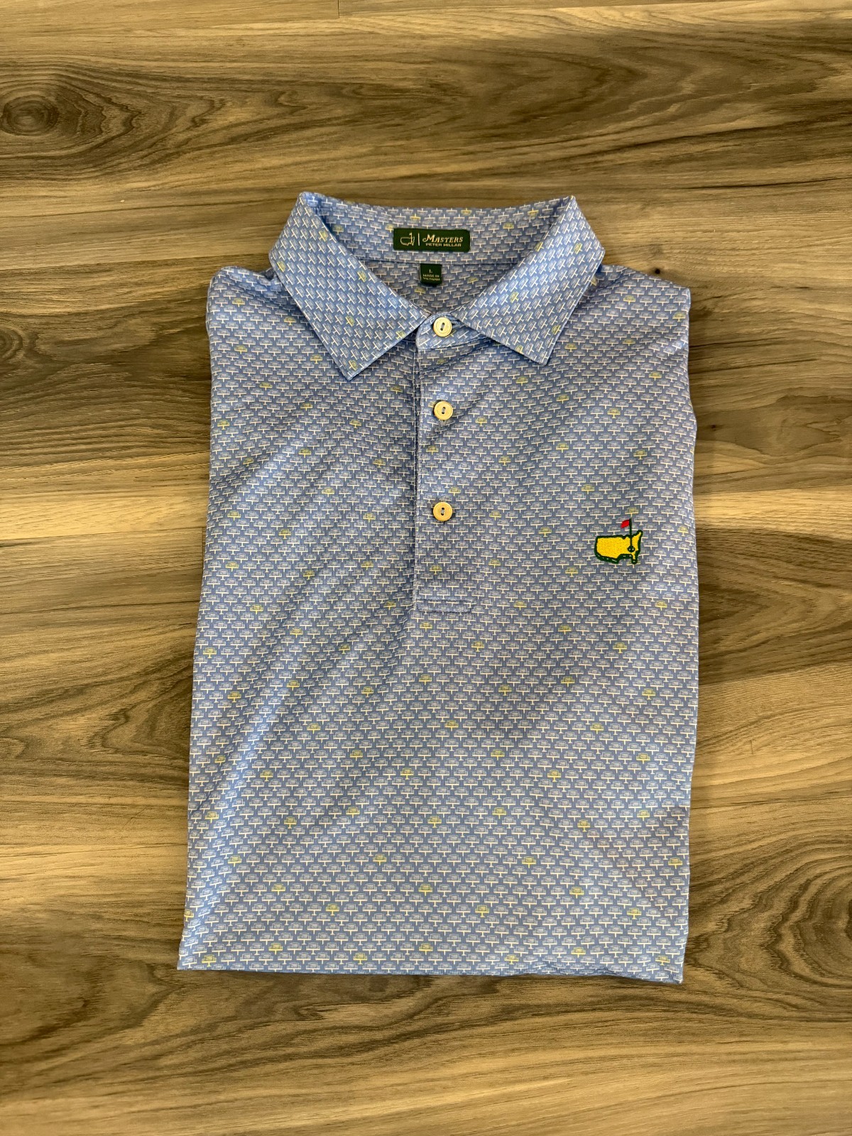 Peter Millar Masters Golf Polo Men\'s Large Blue New Without Tags