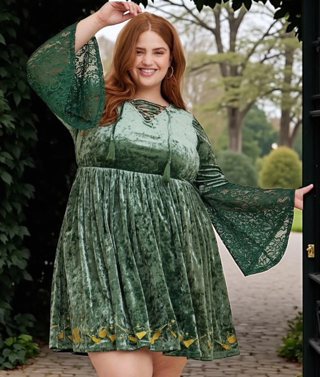 NEW Torrid 2 Hocus Pocus Velvet Babydoll Dress Winifred Witch Sz 2X Halloween 