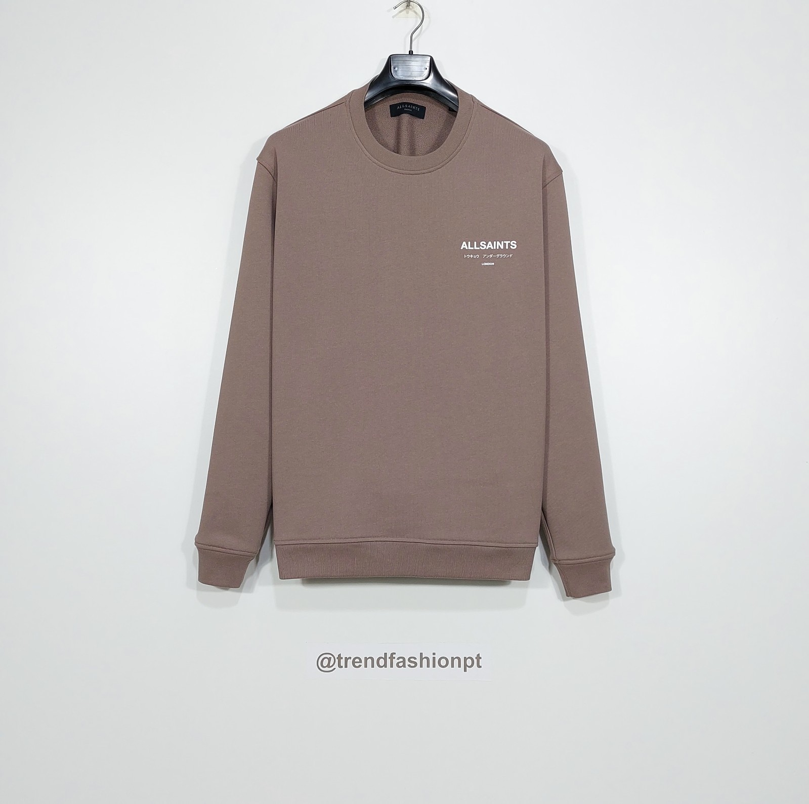 ALLSAINTS underground cotton sweatshirt - stone taupe S