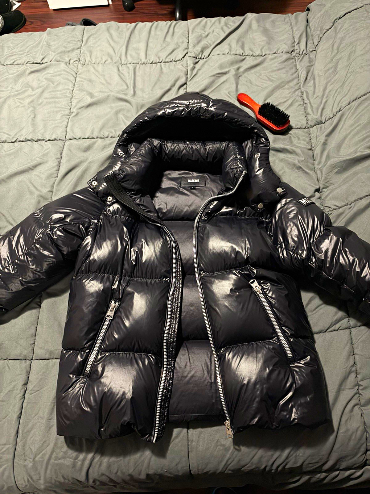 Mackage Jesse Men\'s Black Hooded Down Nylon Puffer Jacket Size 14