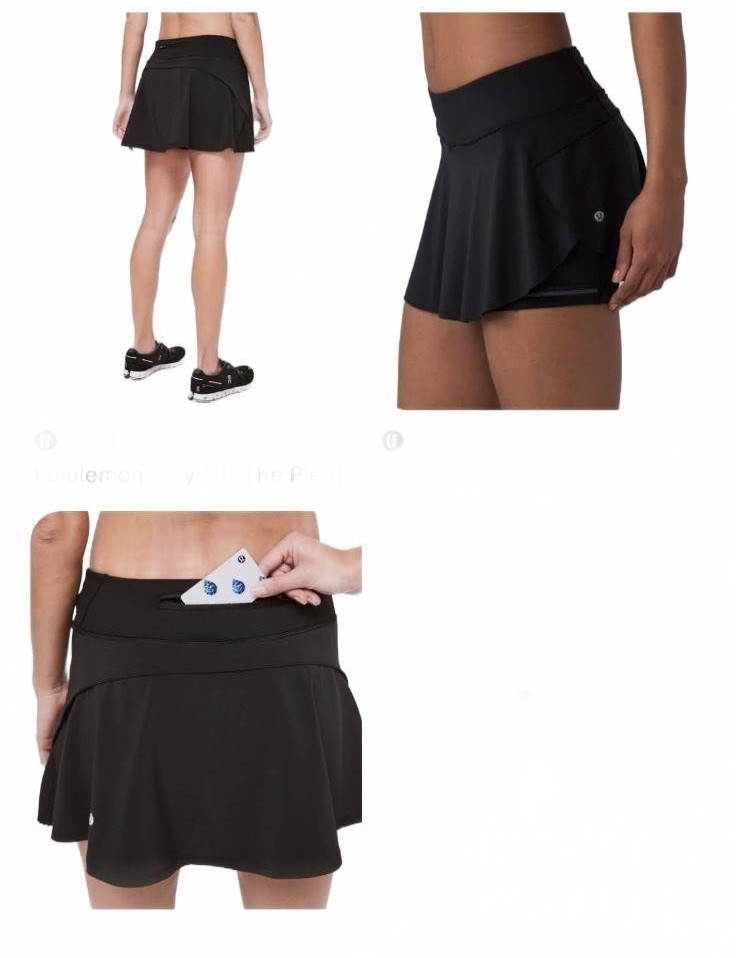 Lululemon Black Pleated Athletic Skort with Built-In Shorts