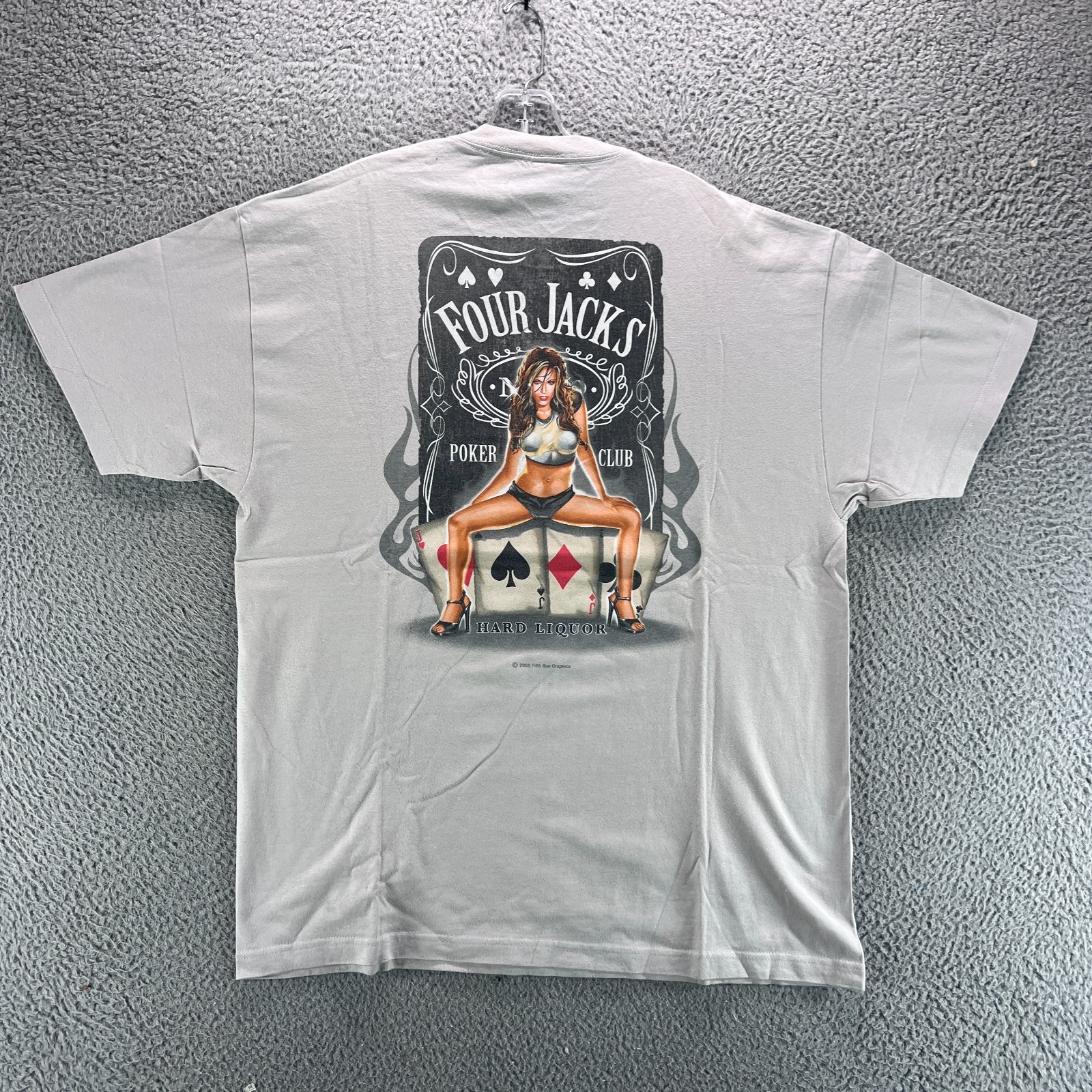 Vintage Poker Shirt Mens XL Y2K 2005 Streetwear Cotton HipHop Retro Hippie Tee