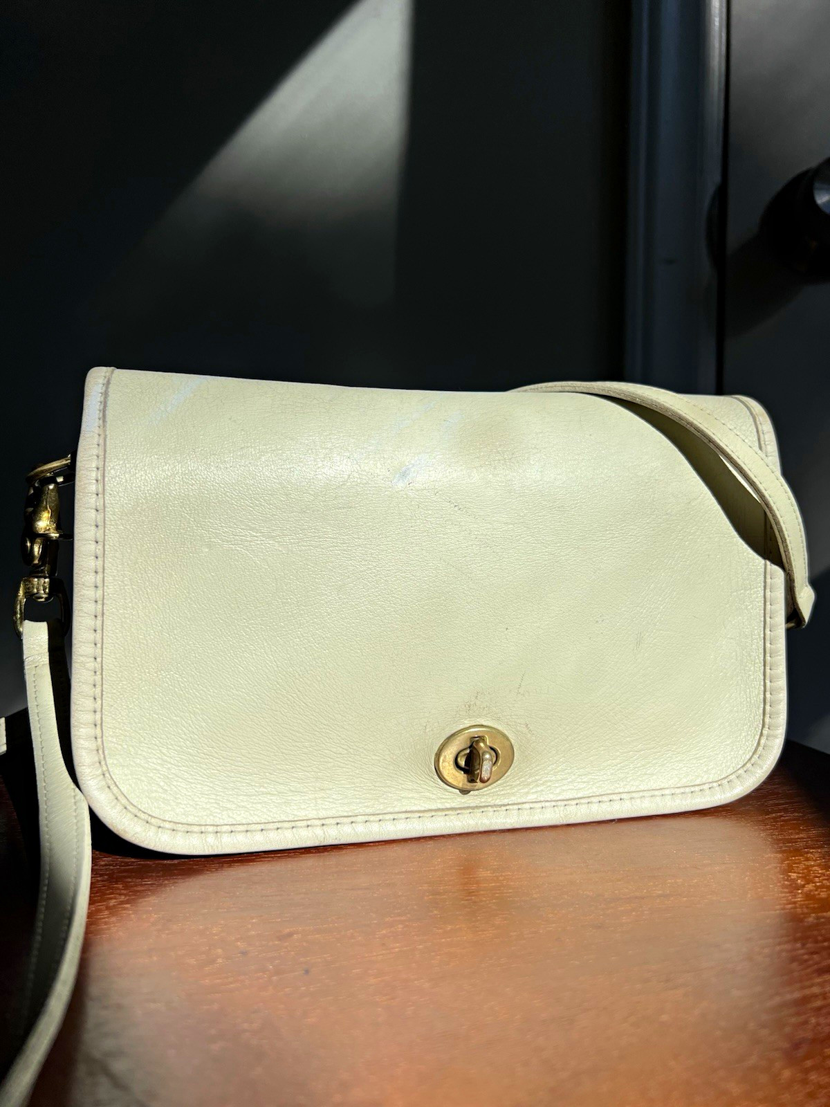 Vintage Coach Classic Shoulder Bag 9724 Bone Leather NYC USA Made ENTRUPY COA