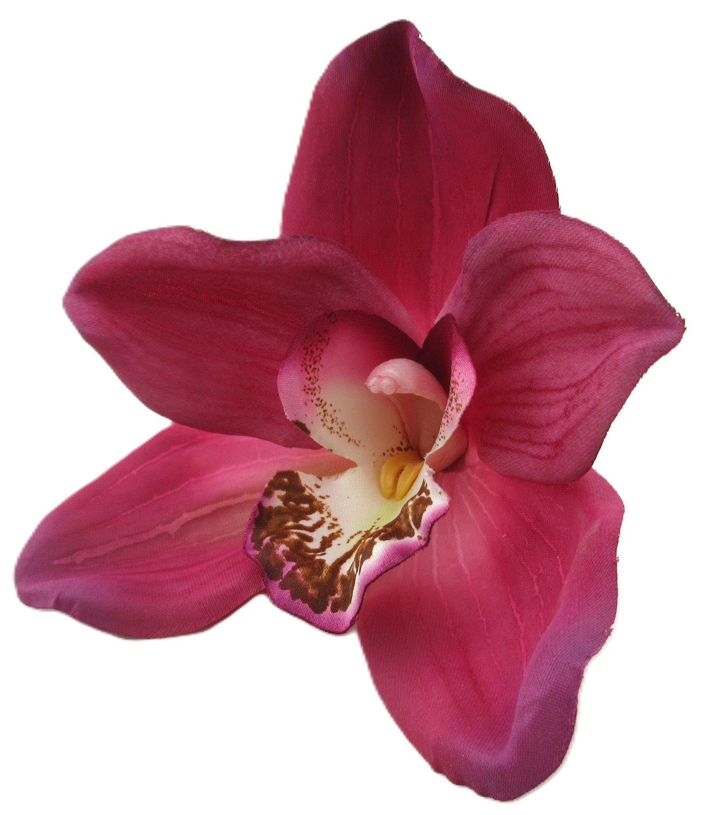 Large Fuchsia Cymbidium Orchid Hair Clip with Teeth, 4.5 In X 4.5 In