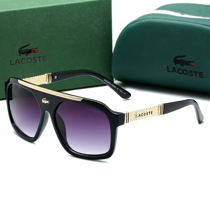 Men's Lacostee Sunglasses Classic Square outdoor cycling Women's sunglasse + Box