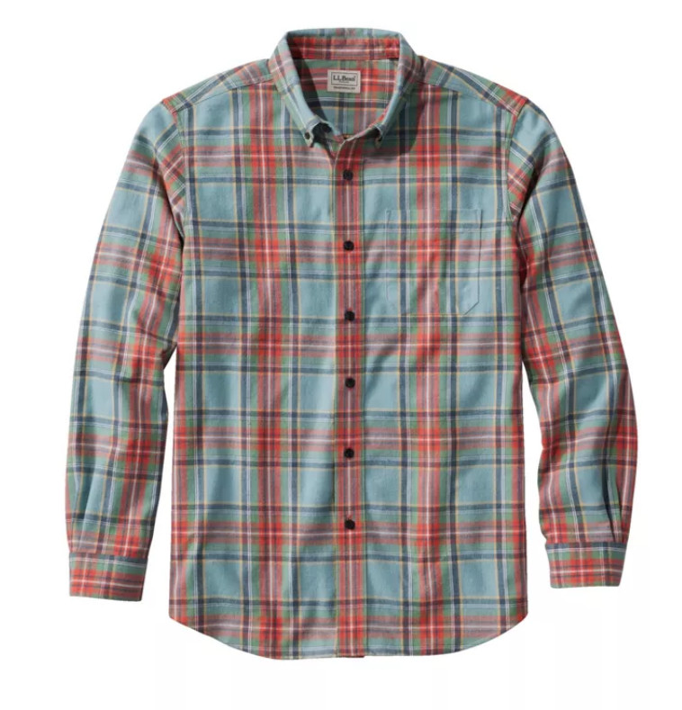 L.L.Bean Men's Scotch Plaid Flannel Shirt, Traditional Fit - Washed MacBeth (NWT