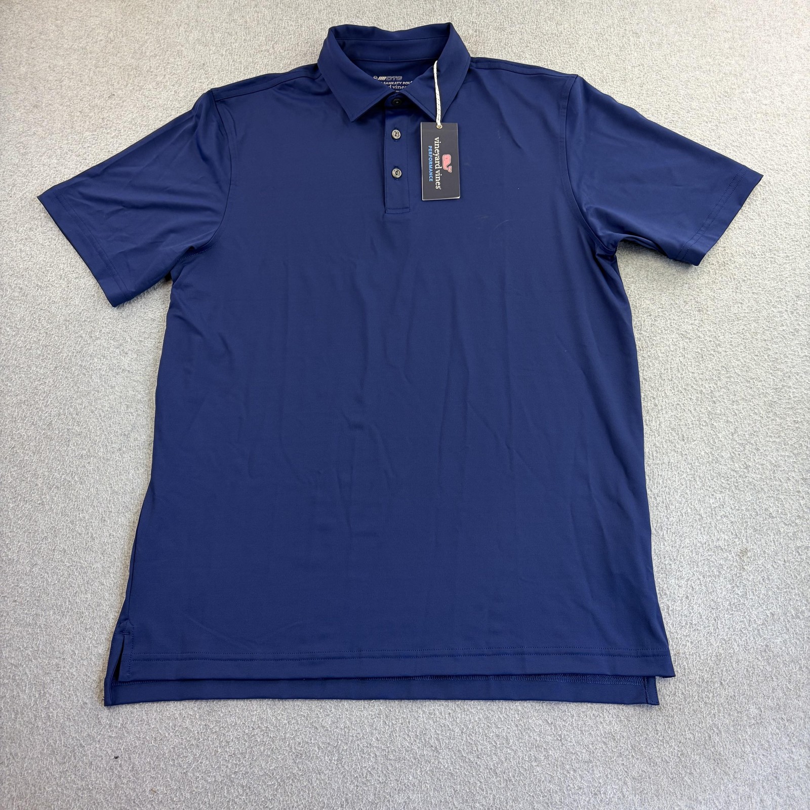 Vineyard Vines On The Go Sankaty Polo Shirt Mens Medium Blue Short Sleeve Golf