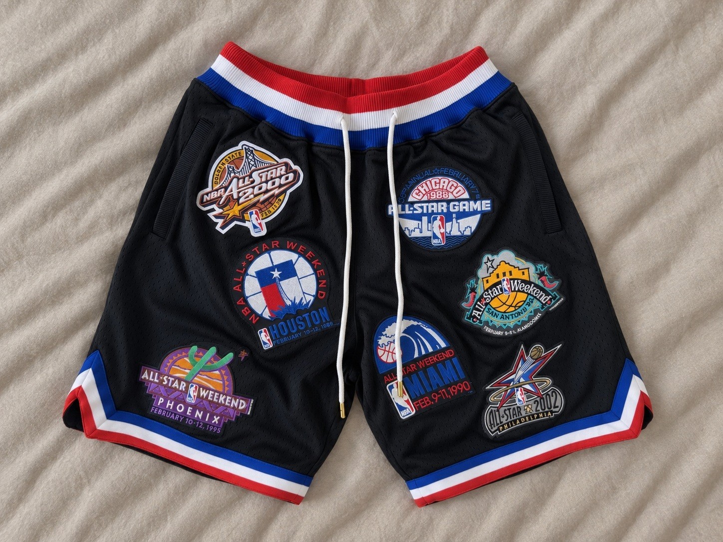 Just Don NBA All-Star Multi-Patch Authentic Shorts Black New With Tags