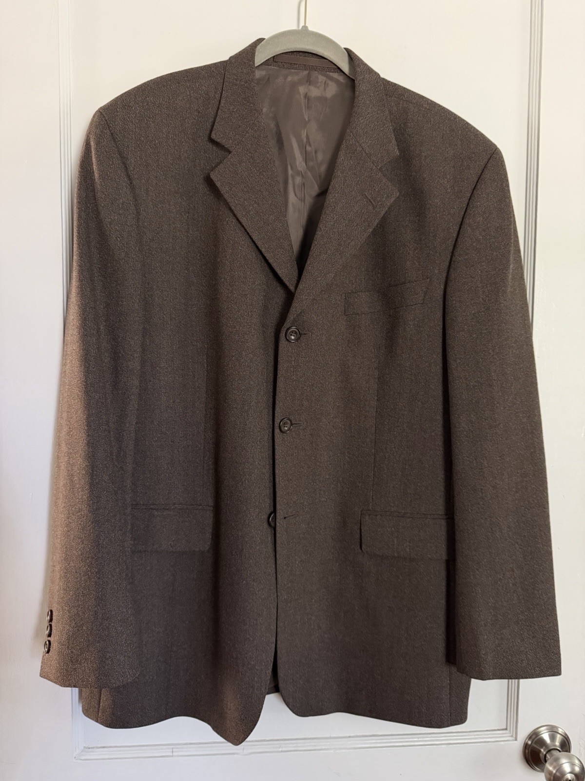 Alexandre London Savile Row Mens Wool Blazer 42R Brown Charcoal Flecked Jacket