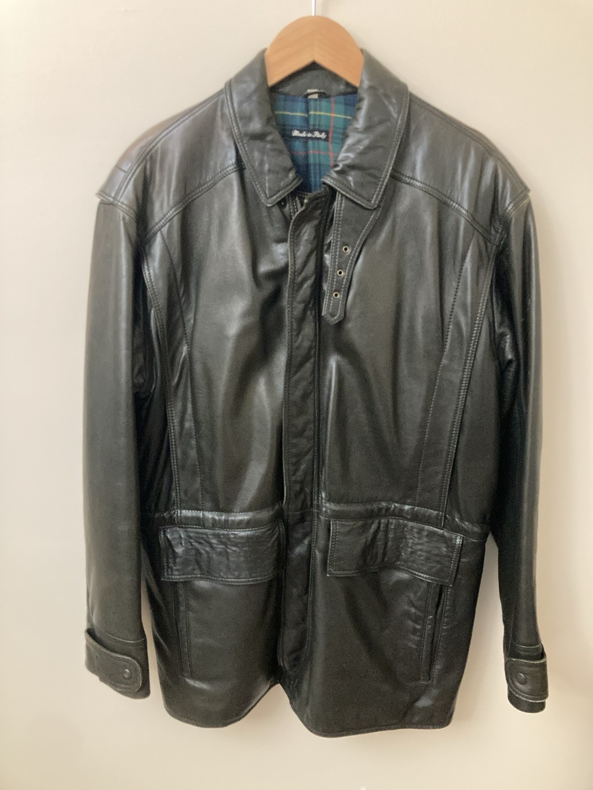 guc BALLY Vintage Leather Jacket Black Medium/Large
