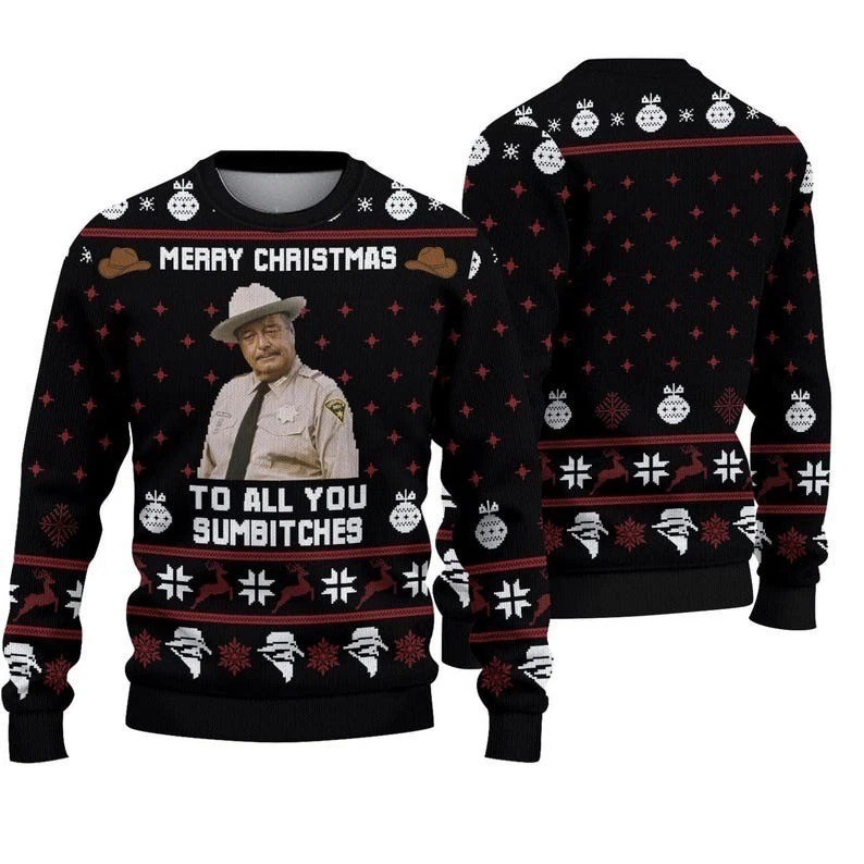 Merry Christmas To All You Sumbitches Ugly Sweater, Funny Movie Merry Christmas