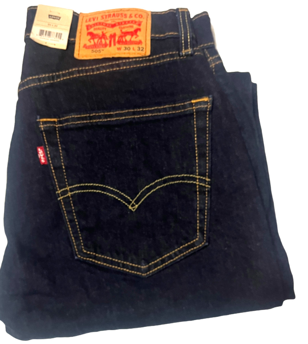 LEVI’S 505 1453 REGULAR STRETCH SET AT WAIST D. BLUE JEANS PANT DENIM NWT MEN'S