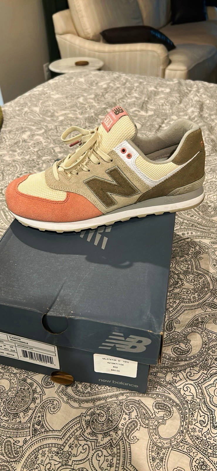 New Balance 574 ML574TIR Olive Low Top Sneakers Men’s US 10.5 D
