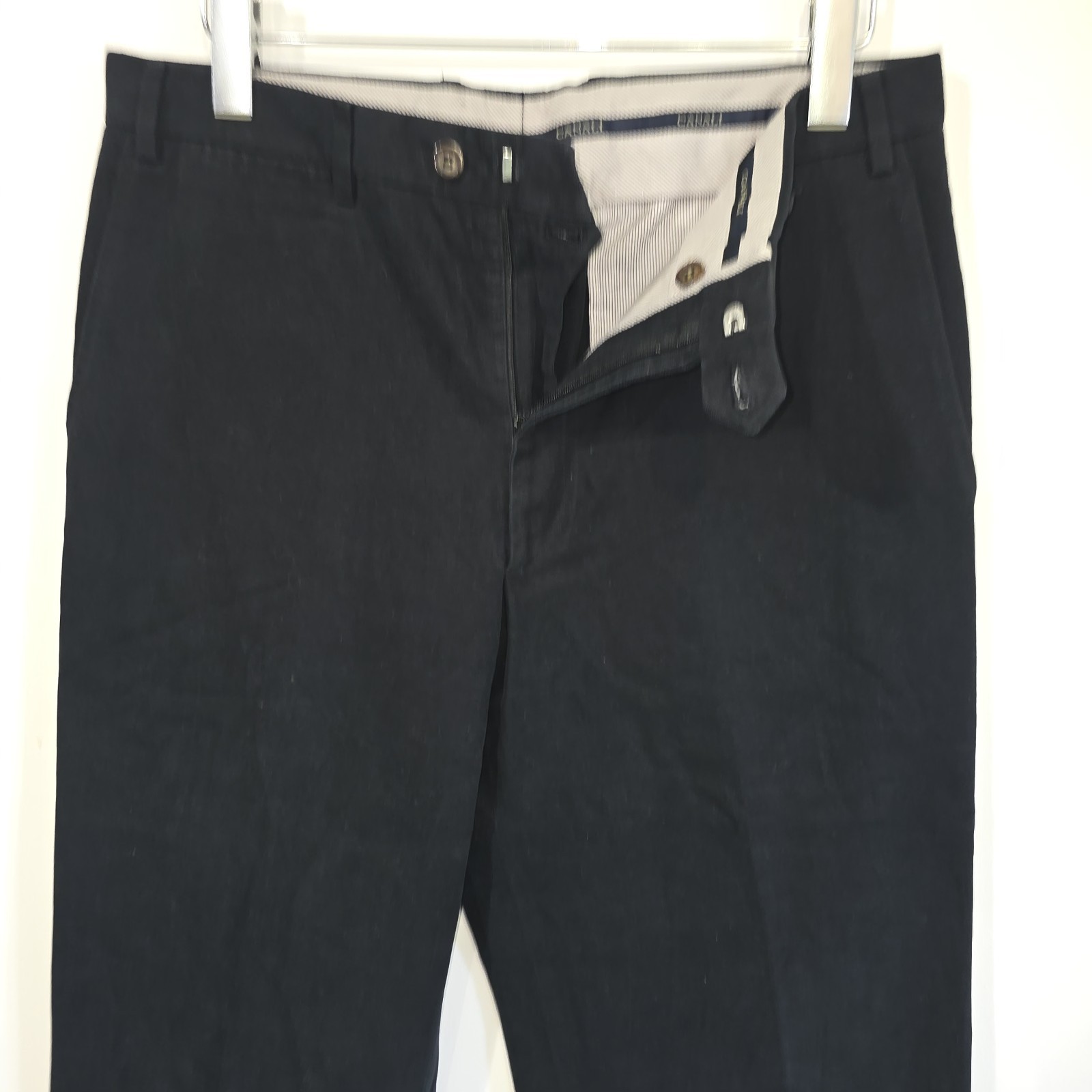 EUC 100% Cotton Made in Italy Black Canali Trousers sz.32