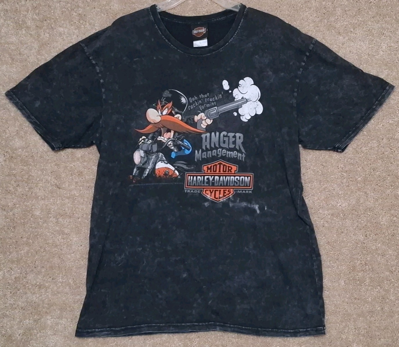 2014 New Mexico Harley Davidson Yosemite Sam Looney Tunes Tee Shirt Size Large