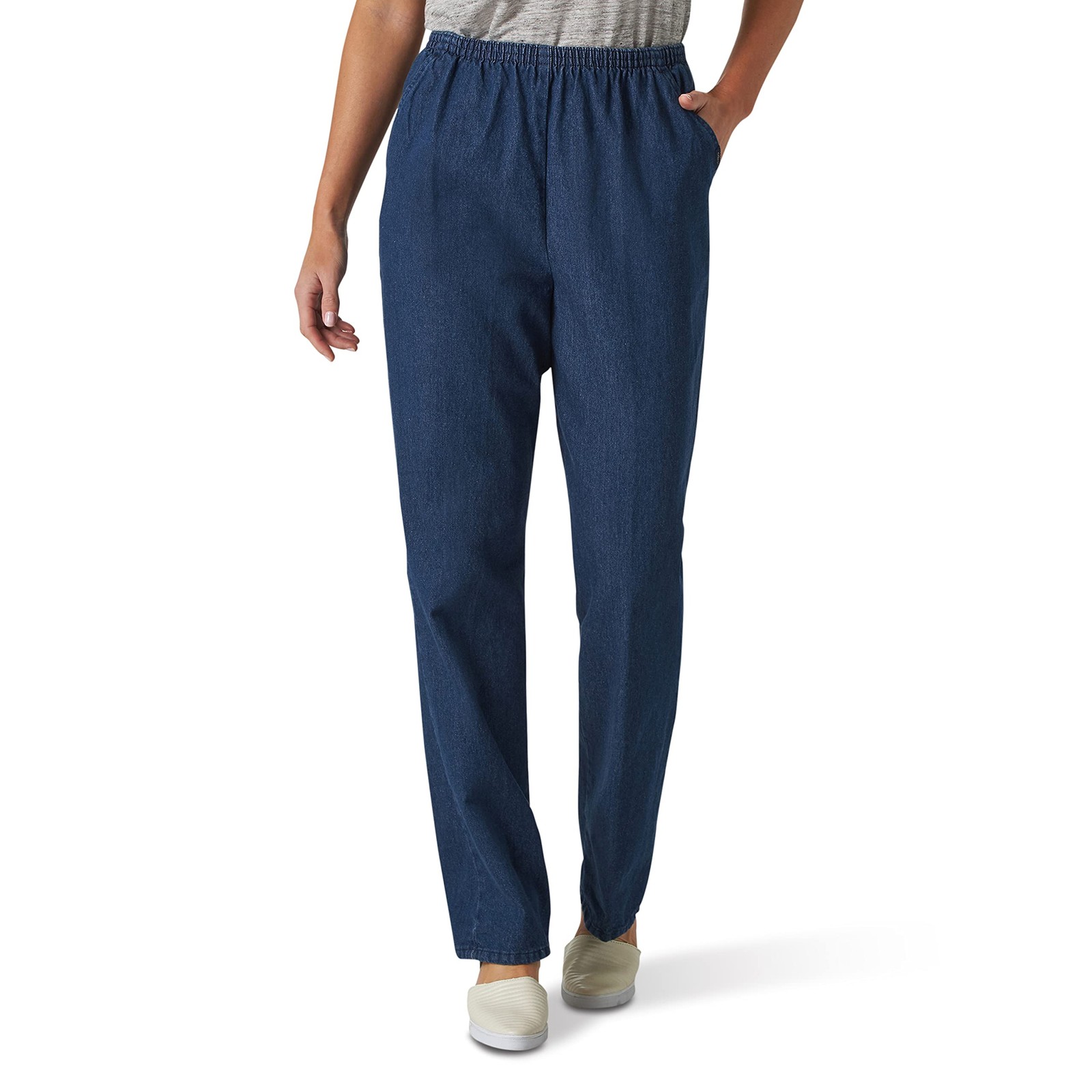 Chic Classic Collection womens Cotton Pull-on Pant With Elastic Waist Jeans, Ori