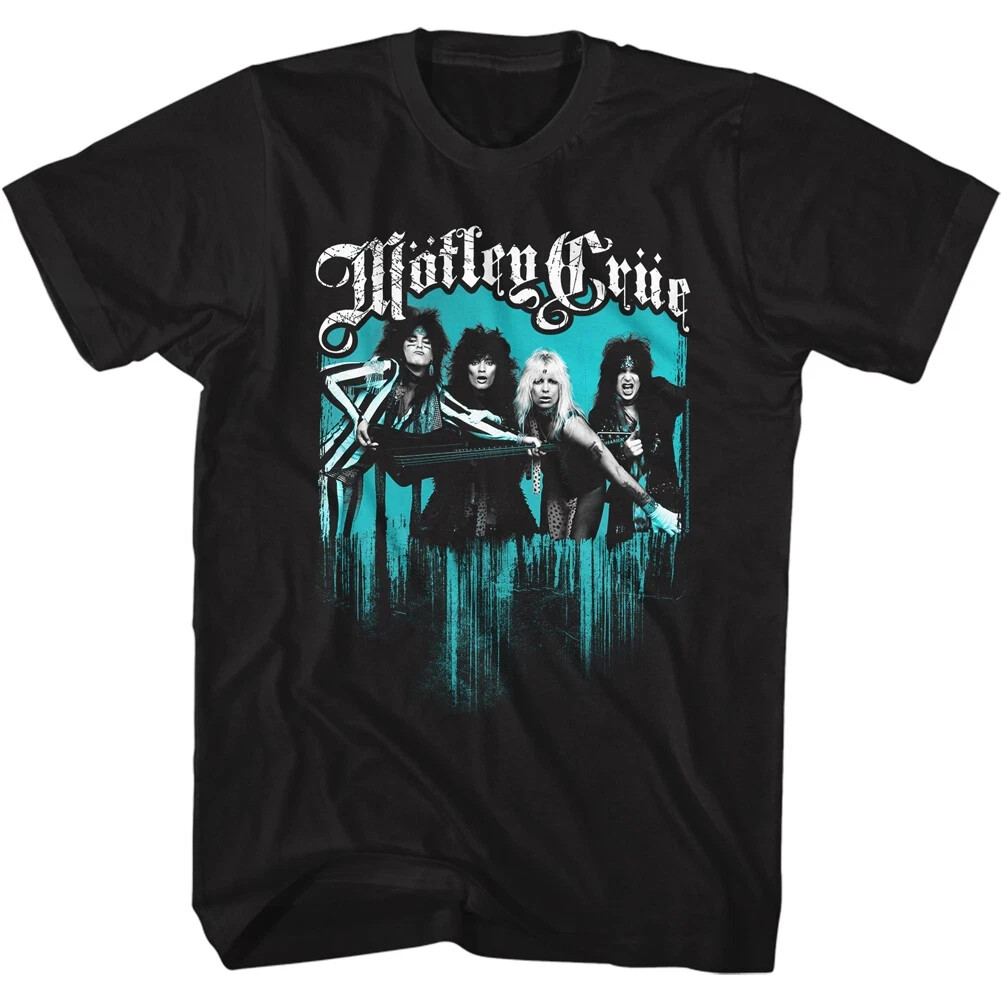 Motley Crue T-Shirt Just Go Away Heavy Metal Tommy Lee New Mens Black