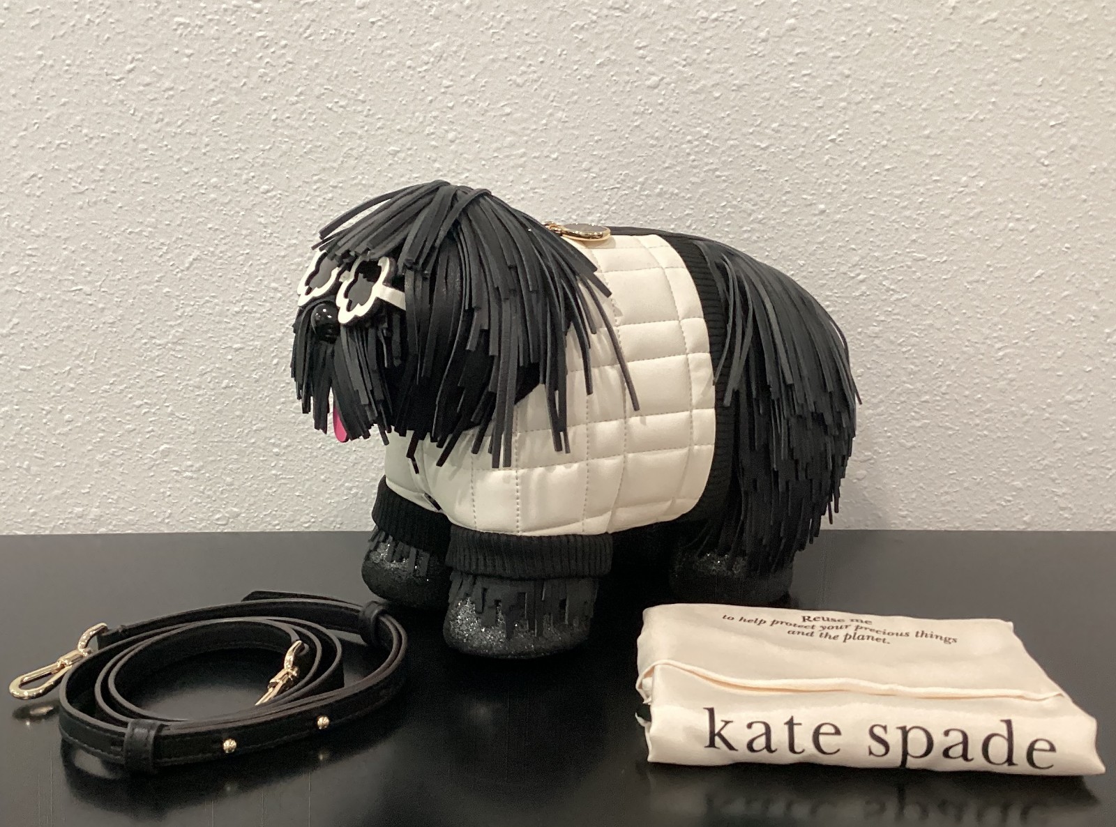 Kate Spade Shaggy Dog KH073 Leather 3D Fringe 9.5\